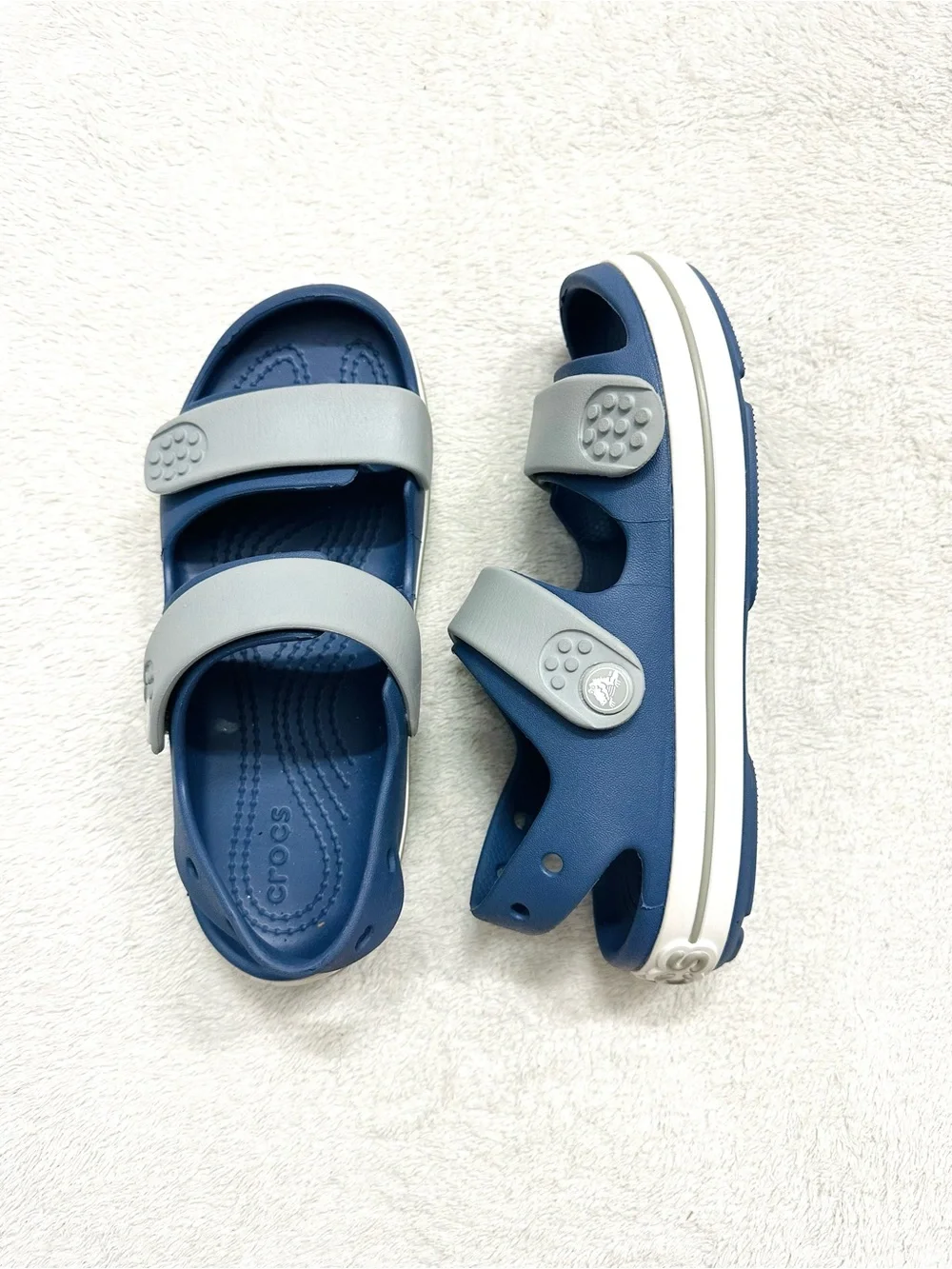 Crocs Boys Crocband Cruiser Sandals Size J4 Excellent Condition